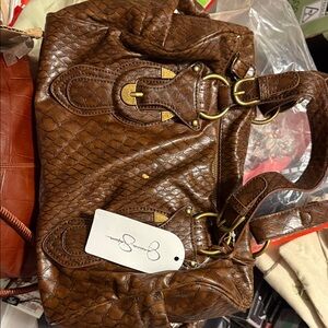 Jessica Simpson Textured Brown Shoulder Bag